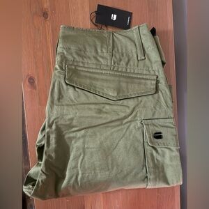 G-Star Raw Olive Green Cargo Shorts with Zip Pocket(brand new)